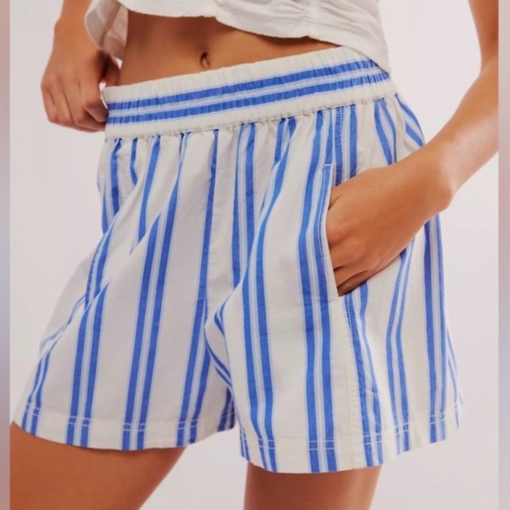 NWOT! Free People "Get Free" Striped Pull On Shorts